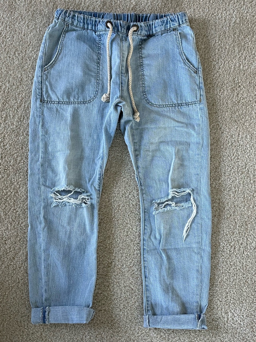 One Teaspoon Shabbies Drawstring Boyfriend Jeans in Hustler (XS)